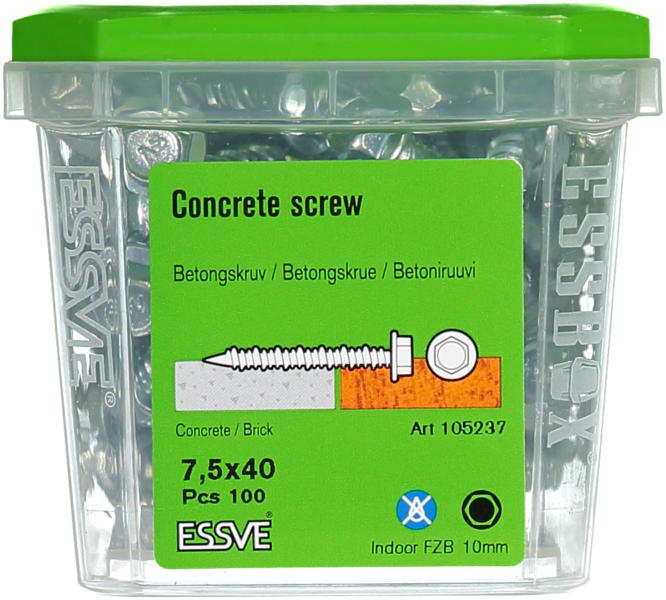 BETONGSKRUV 6K/10 FZB 7,5X40 100ST