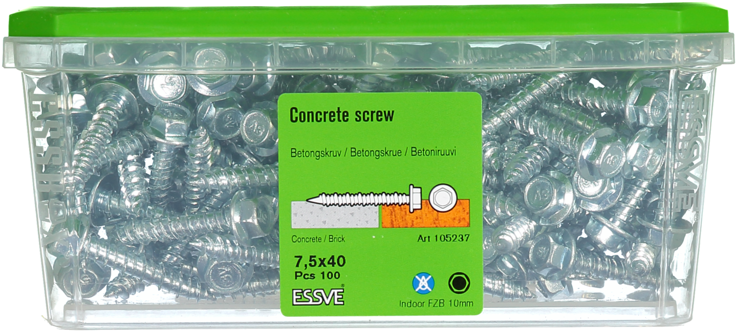 BETONGSKRUV 6K/10 FZB 7,5X40 100ST