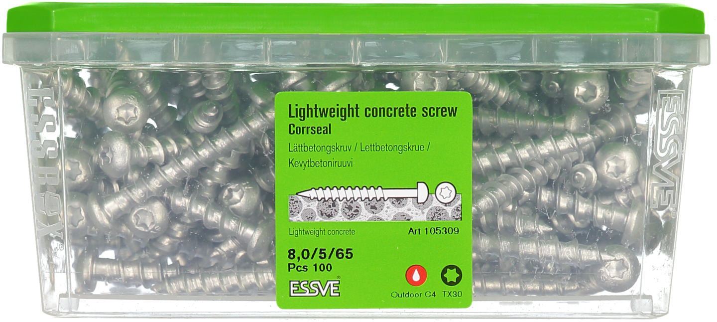 LÄTTBETONGSKRUV KS CS 8X65 100