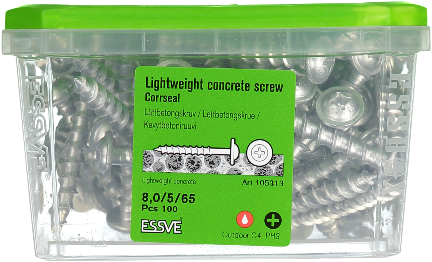 LÄTTBETONGSKRUV CS 8X65 100ST 105313