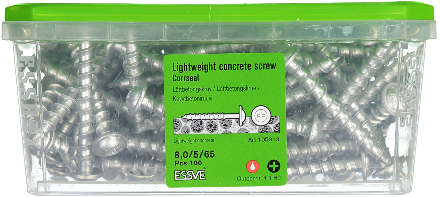 LÄTTBETONGSKRUV CS 8X65 100ST 105313