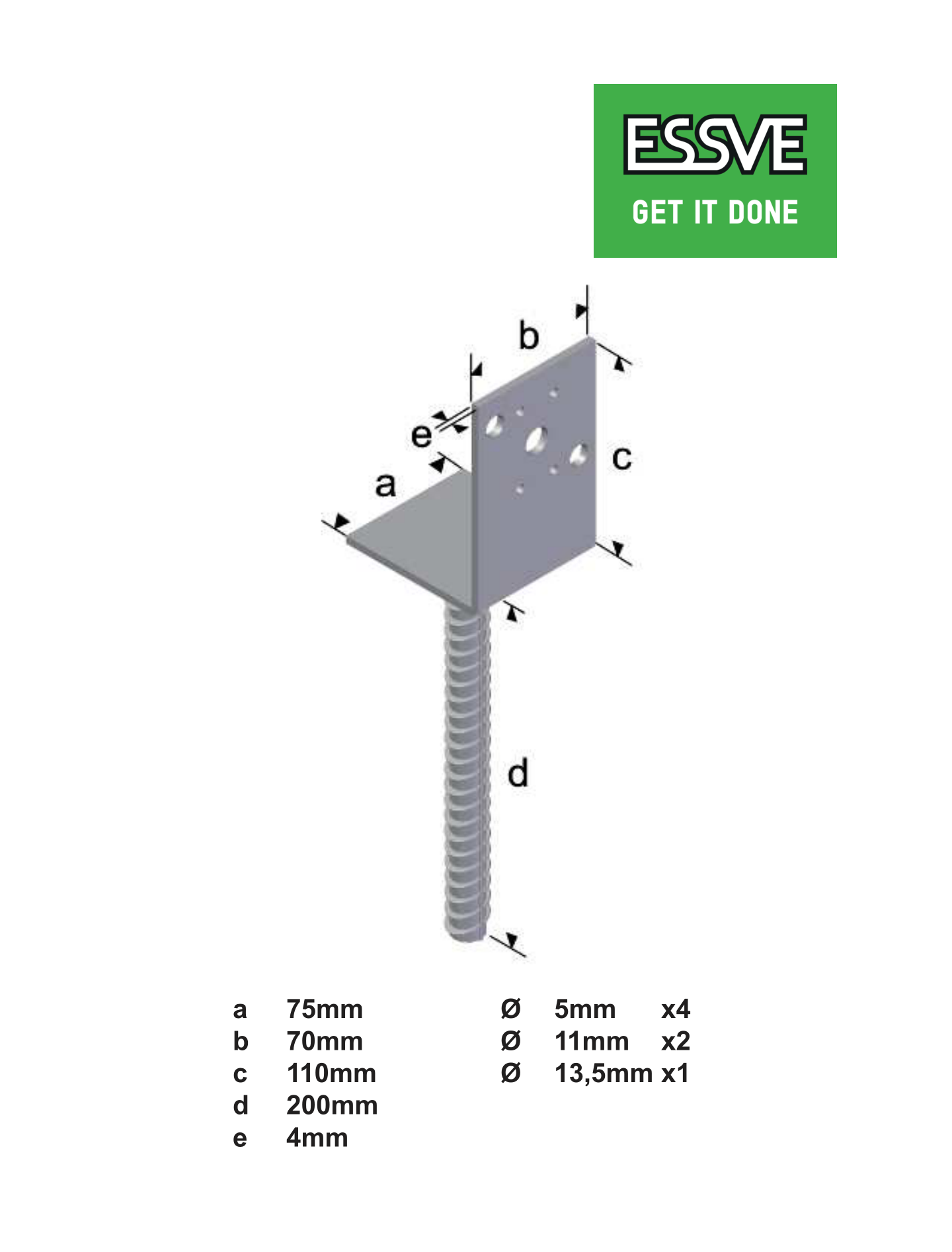 STOLPSKO L 75X70X110X4.0/200