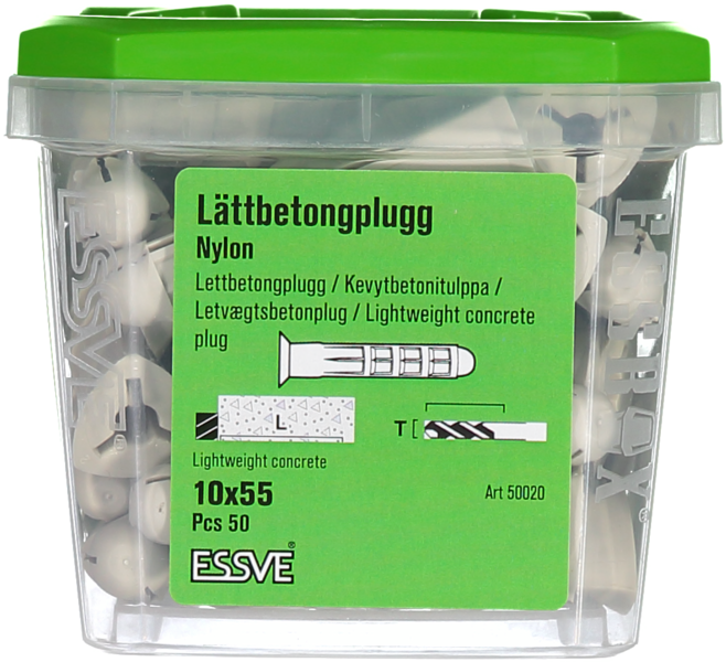 LÄTTBETONGPLUGG NYLON 10X55 50