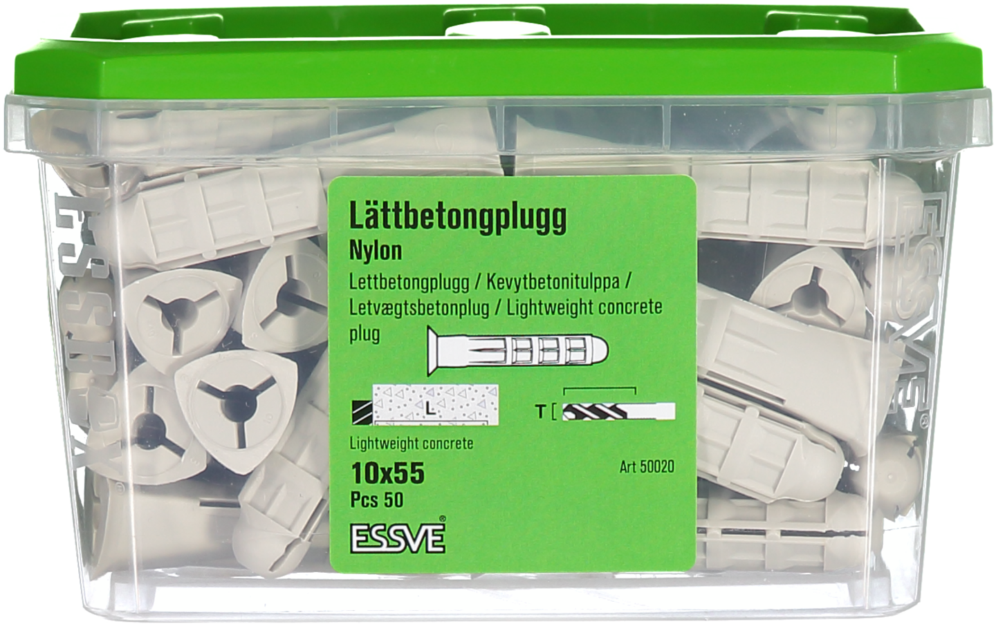 LÄTTBETONGPLUGG NYLON 10X55 50