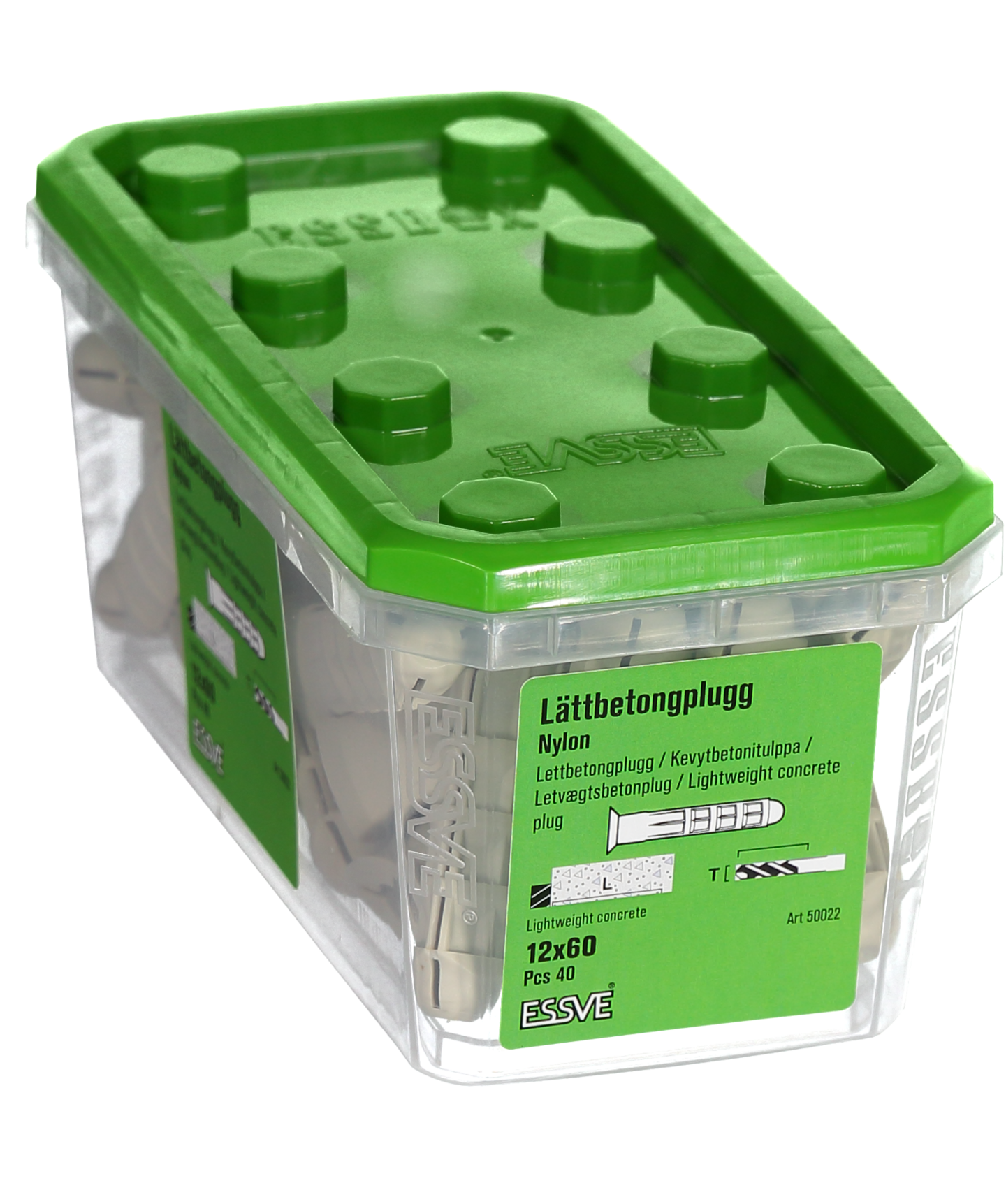 LÄTTBETONGPLUGG NYLON 12X60 40