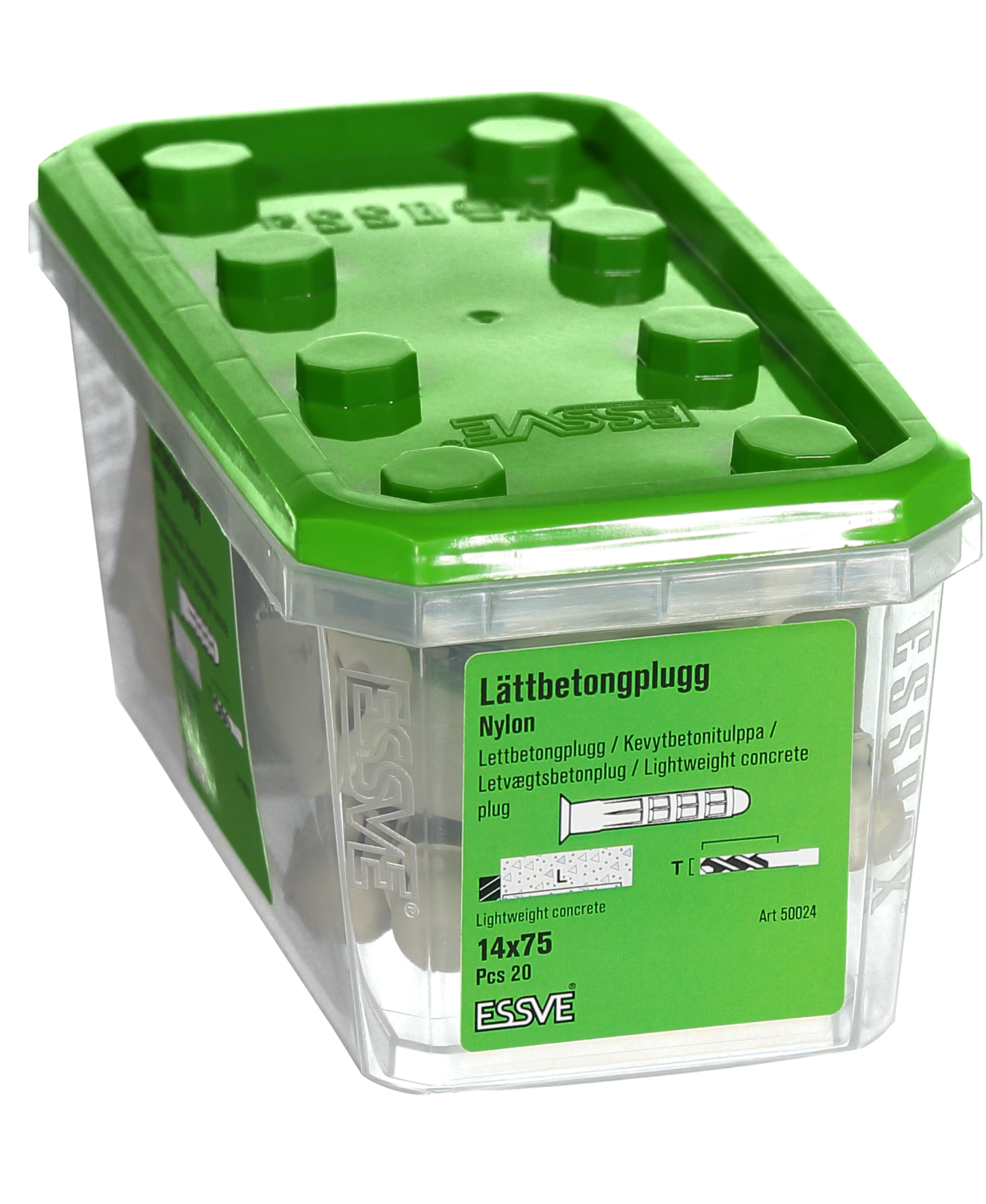 LÄTTBETONGPLUGG ESSVE NYLON 14X75, 20ST