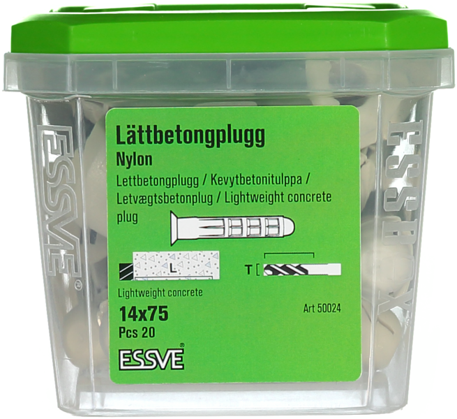 LÄTTBETONGPLUGG ESSVE NYLON 14X75, 20ST
