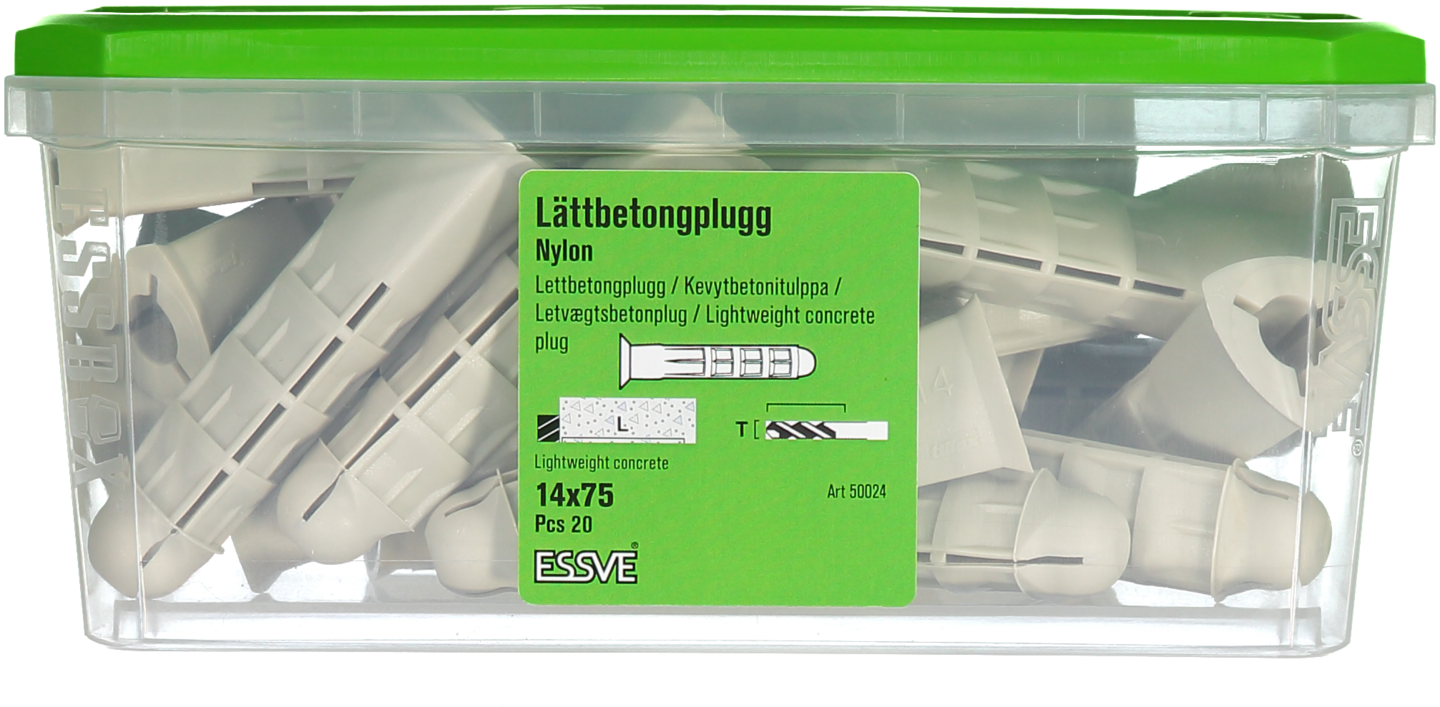 LÄTTBETONGPLUGG ESSVE NYLON 14X75, 20ST