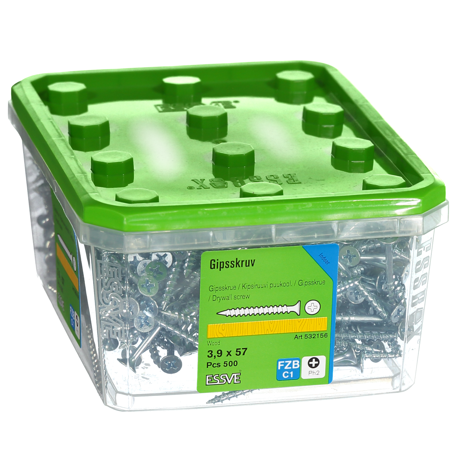 GIPSSKRUV TRÄ 3,9X57 500ST TRÄREGEL FZB