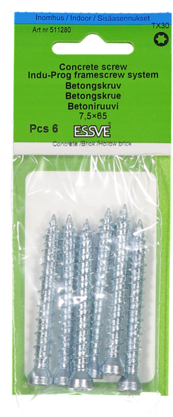 BETONGSKRUV ESSVE INDU-P 7,5X65 6ST