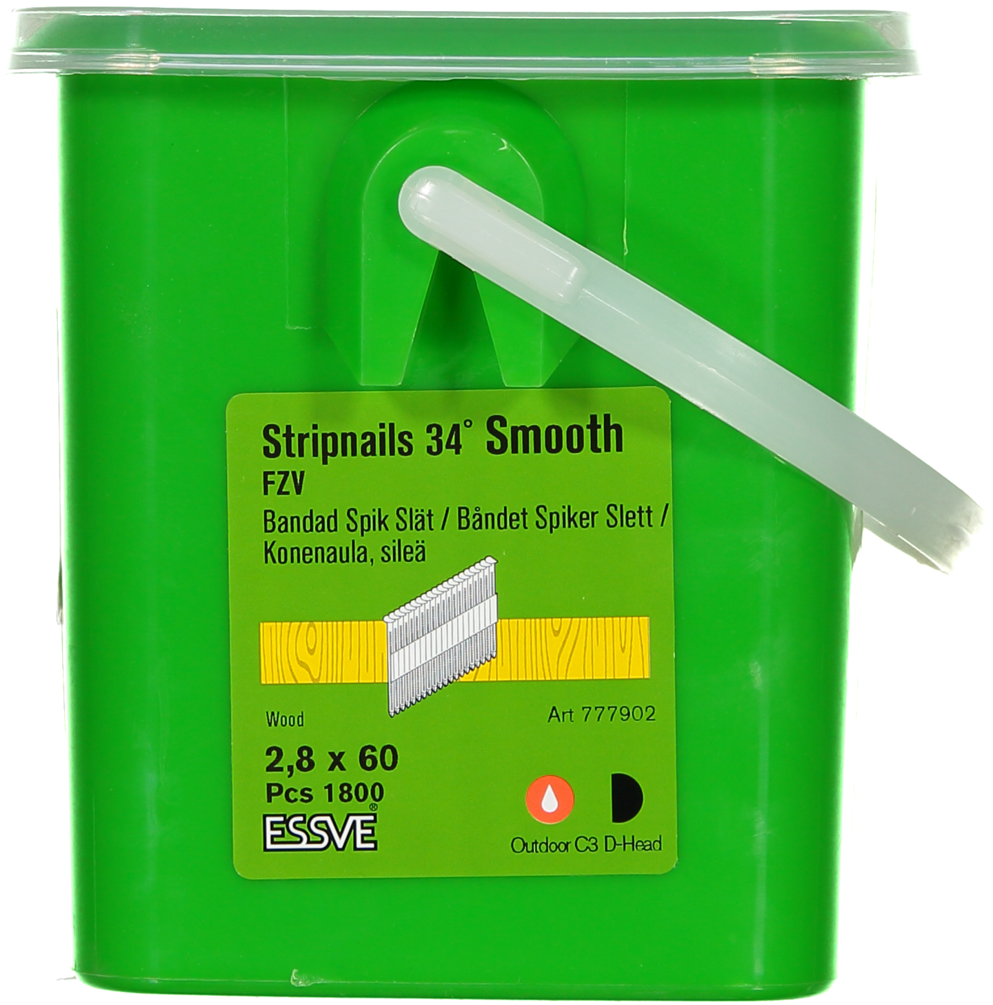 MASKINSPIK ESSVE 34GR SLÄT SPIK FZV 2,8X60 HINK