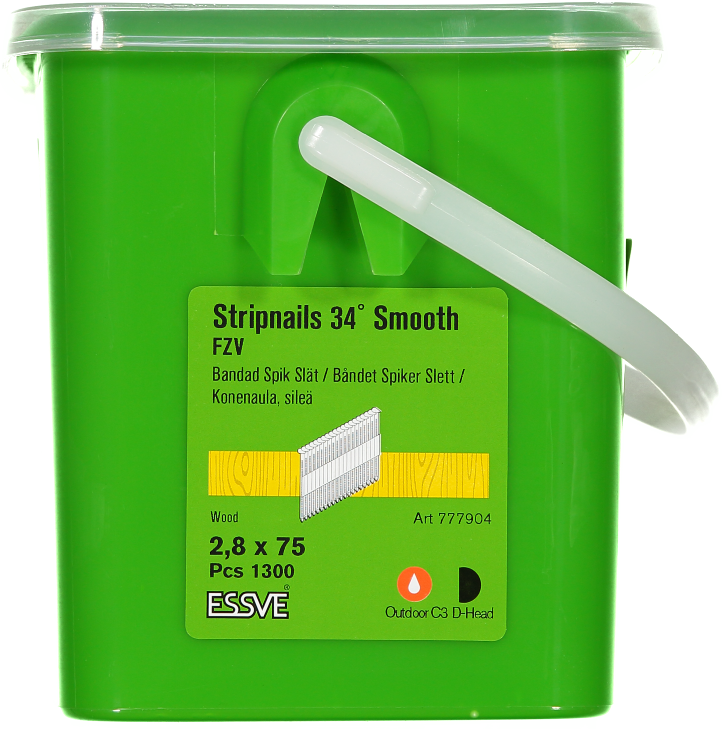 MASKINSPIK ESSVE 34GR SLÄT SPIK FZV 2,8X75 HINK