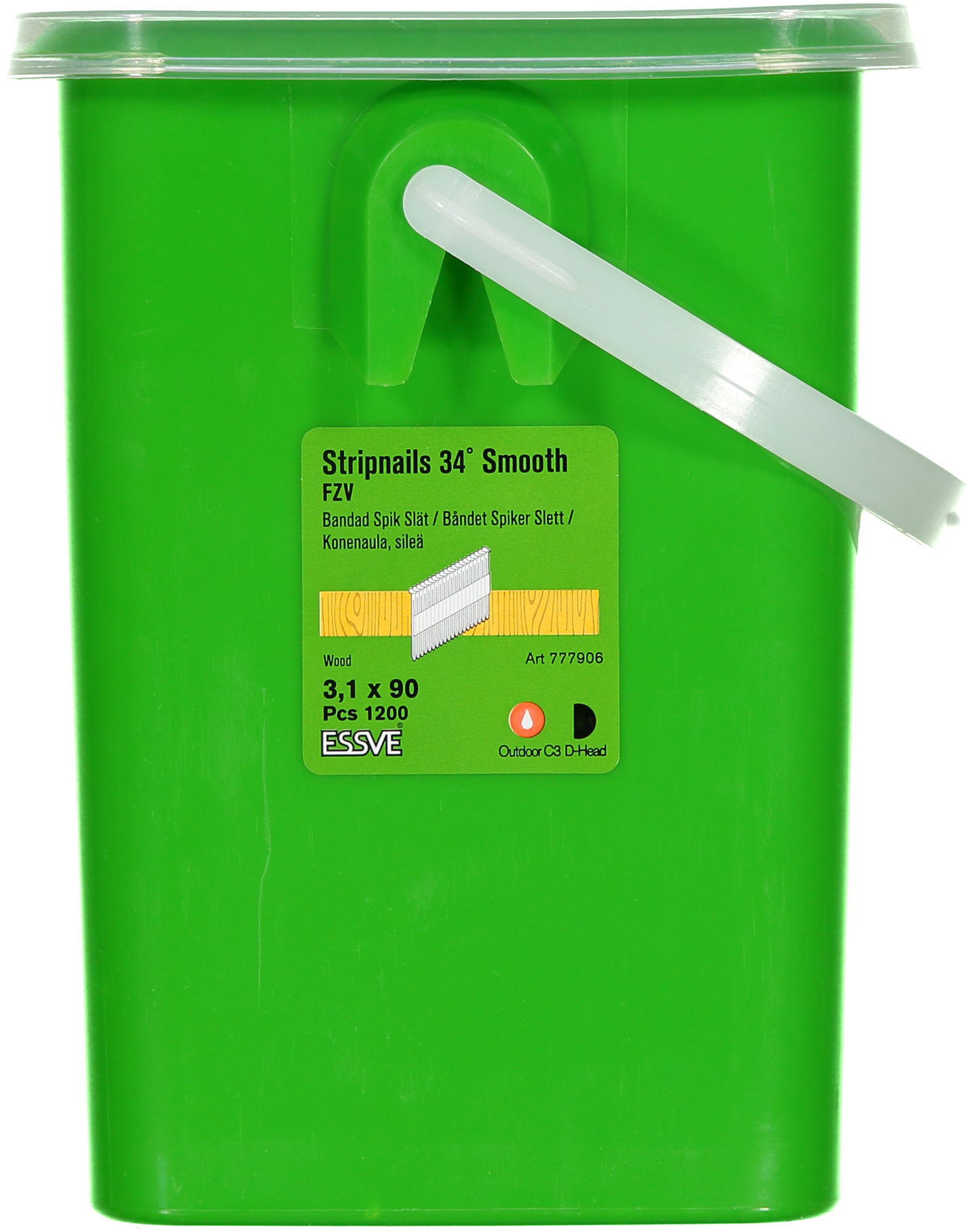 MASKINSPIK ESSVE 34GR SLÄT SPIK FZV 3,1X90 HINK