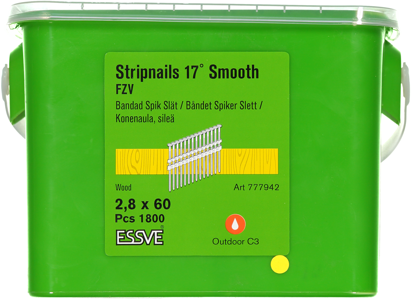 MASKINSPIK ESSVE 17GR SLÄT SPIK FZV 2,8X60 HINK