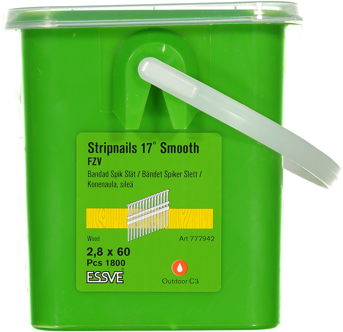 MASKINSPIK ESSVE 17GR SLÄT SPIK FZV 2,8X60 HINK