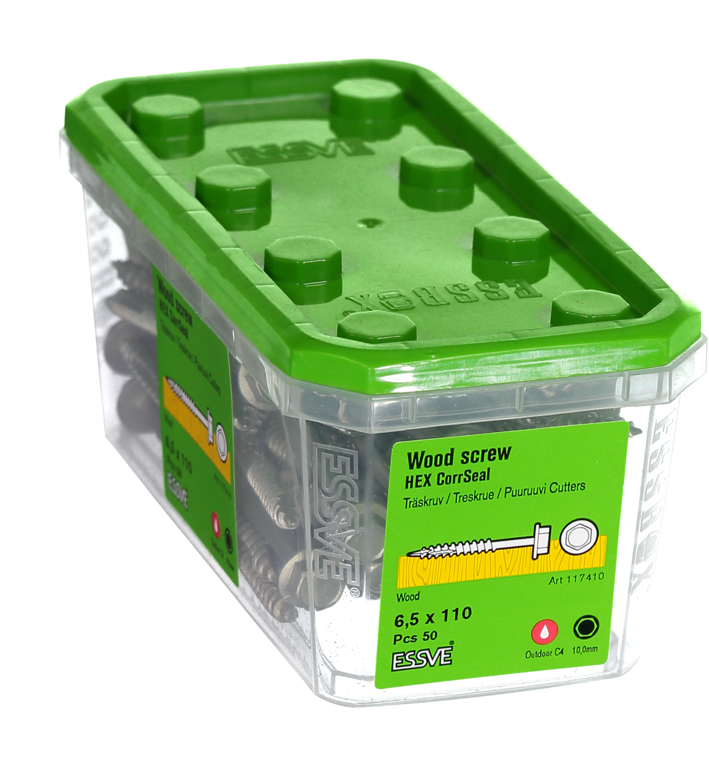 TRÄSKRUV ESSVE HEX UTV 6,5X110 50ST T6S