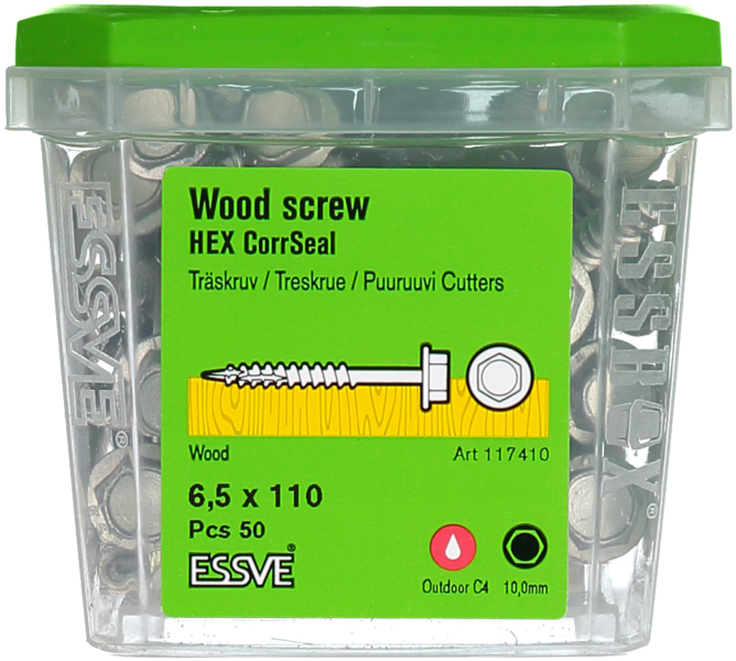 TRÄSKRUV ESSVE HEX UTV 6,5X110 50ST T6S