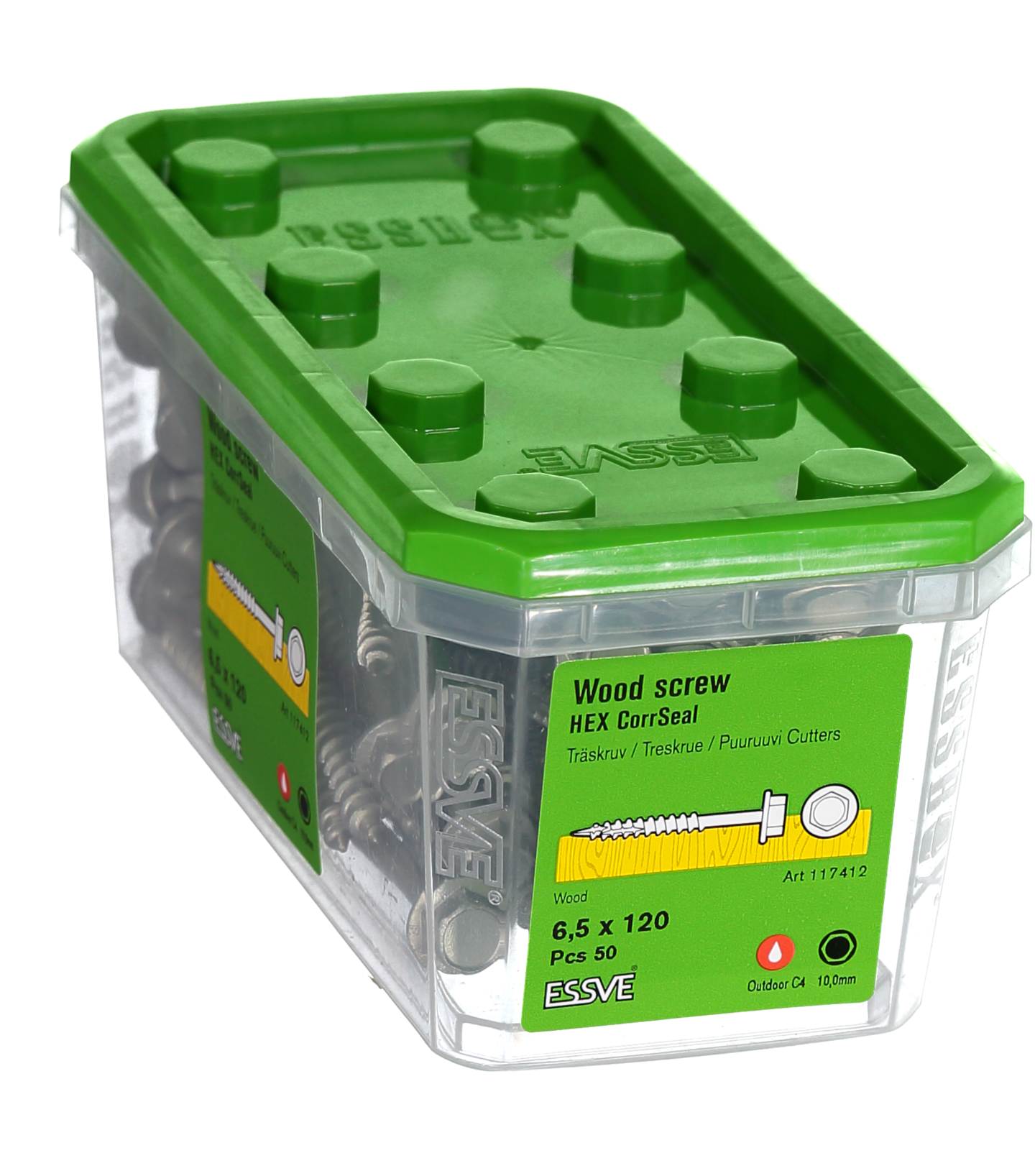 TRÄSKRUV HEX UTV 6,5X120 50ST T6S