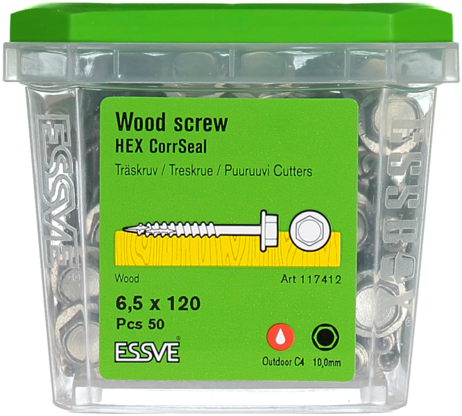 TRÄSKRUV HEX UTV 6,5X120 50ST T6S