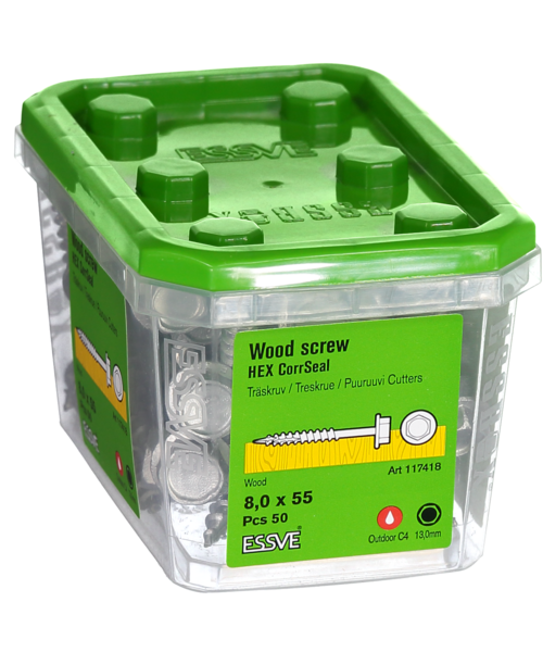 BYGGSKRUV ESSVE T6S UTV 8,0X55 50ST