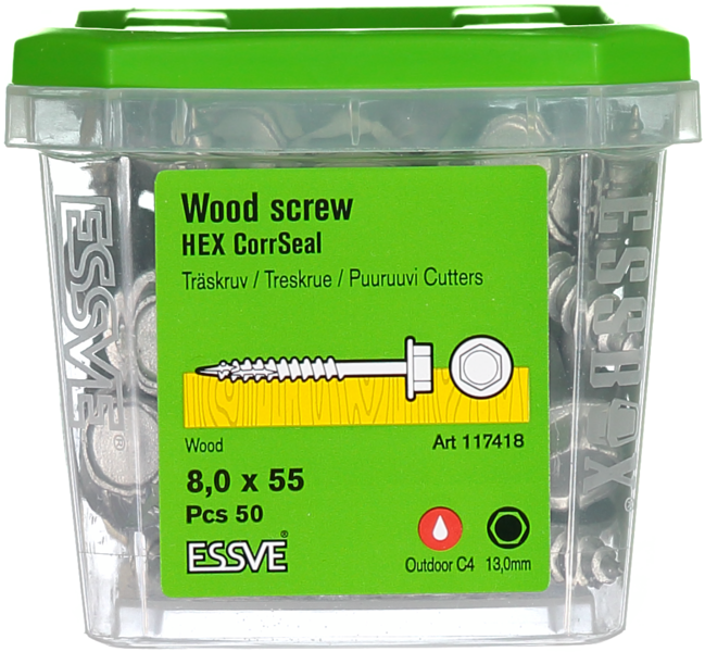 BYGGSKRUV ESSVE T6S UTV 8,0X55 50ST
