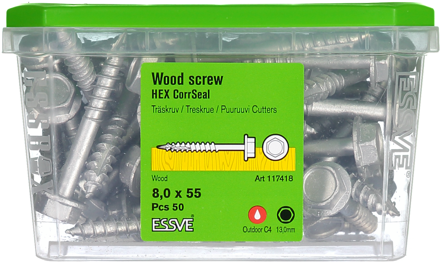 BYGGSKRUV ESSVE T6S UTV 8,0X55 50ST