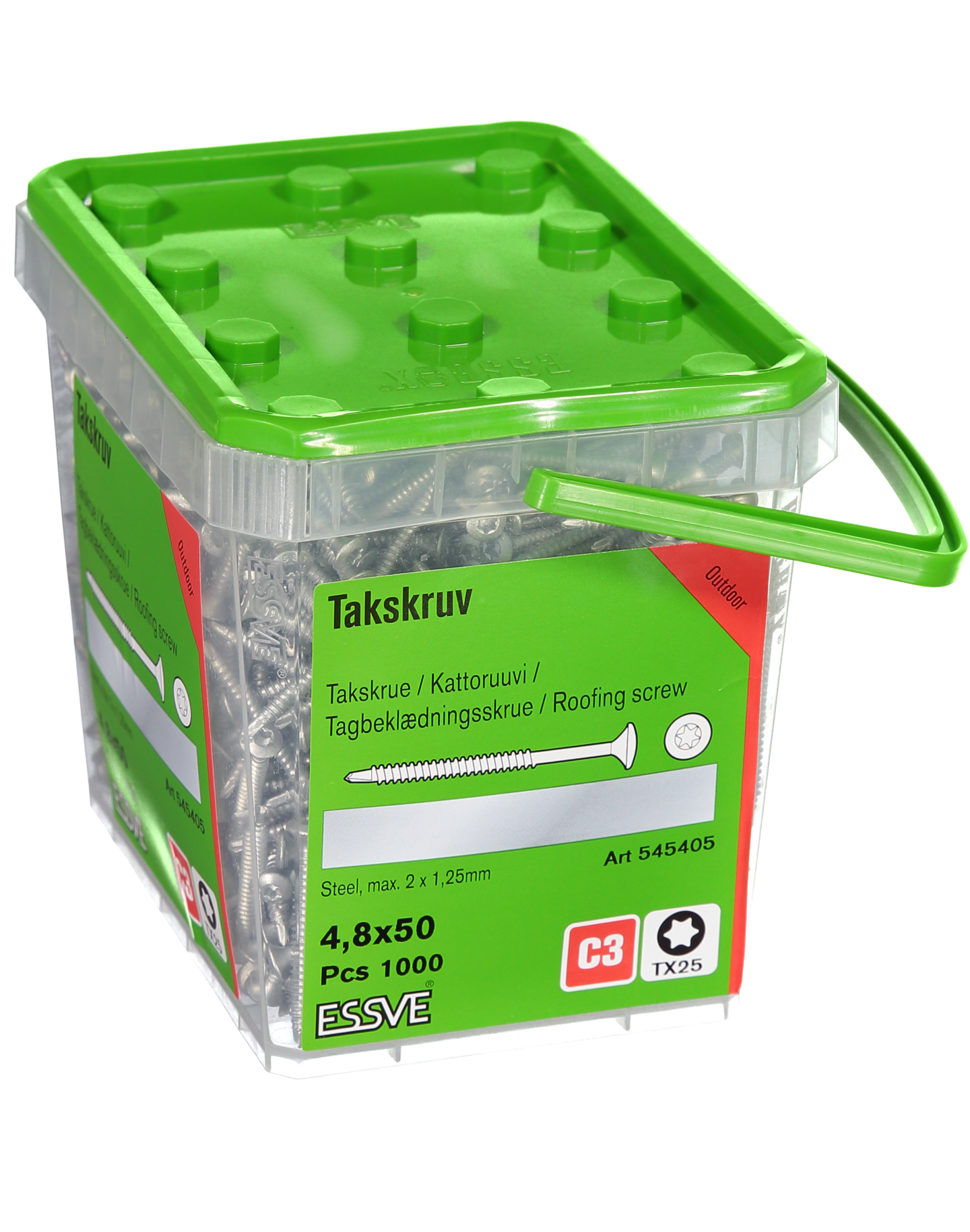 TAKSKRUV ESSVE MED BORRSPETS TX25 SILVER RUSPERT 4,8X50 1000ST