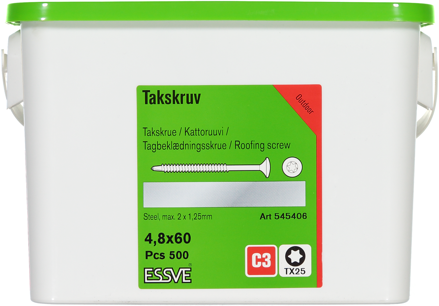 TAKSKRUV ESSVE MED BORRSPETS TX25 SILVER RUSPERT 4,8X60 500ST