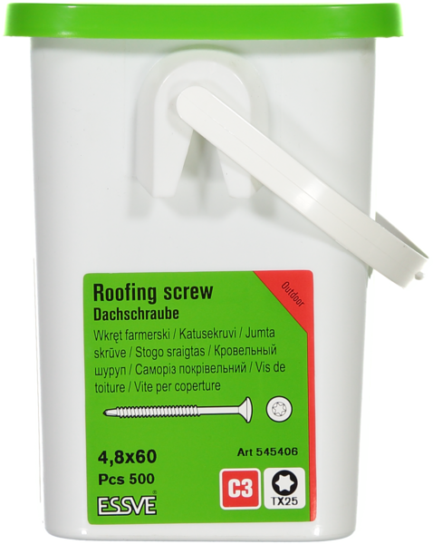 TAKSKRUV ESSVE MED BORRSPETS TX25 SILVER RUSPERT 4,8X60 500ST