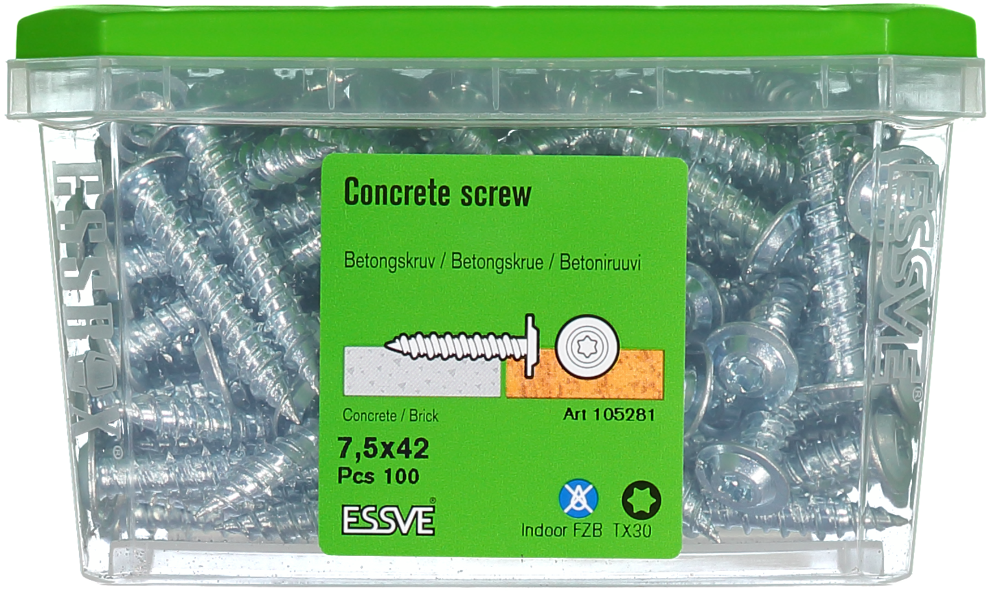 BETONGSKRUV WAF FZB 7,5X42 100ST