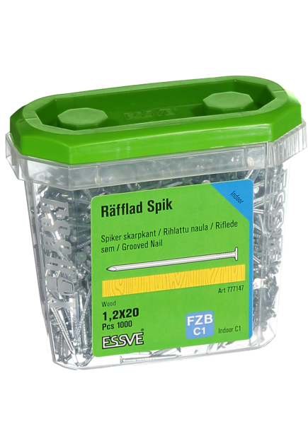 TRÅDSPIK RÄFFLAD FZB 20X1.2 1000ST