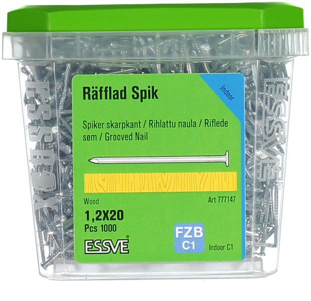 TRÅDSPIK RÄFFLAD FZB 20X1.2 1000ST