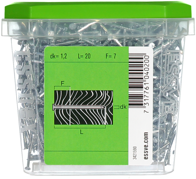 TRÅDSPIK RÄFFLAD FZB 20X1.2 1000ST