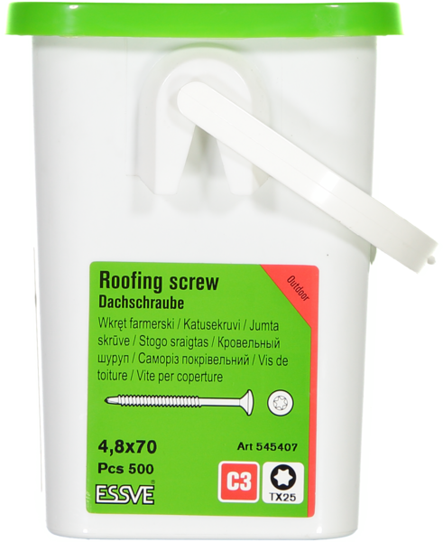 TAKSKRUV ESSVE MED BORRSPETS TX25 SILVER RUSPERT 4,8X70 500ST