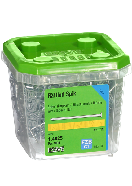 TRÅDSPIK RÄFFLAD FZB 25X1.4 1000ST