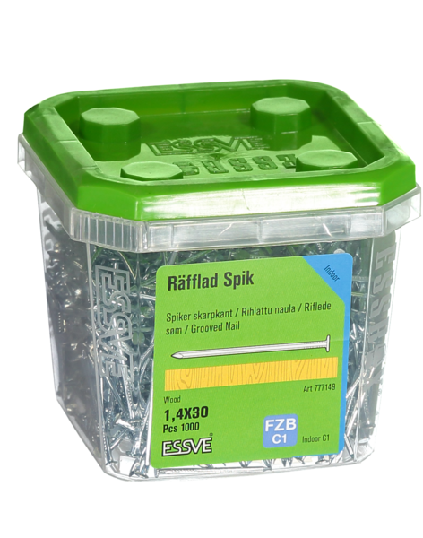 TRÅDSPIK RÄFFLAD FZB 30X1.4 1000ST