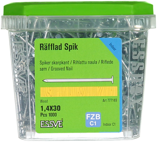TRÅDSPIK RÄFFLAD FZB 30X1.4 1000ST