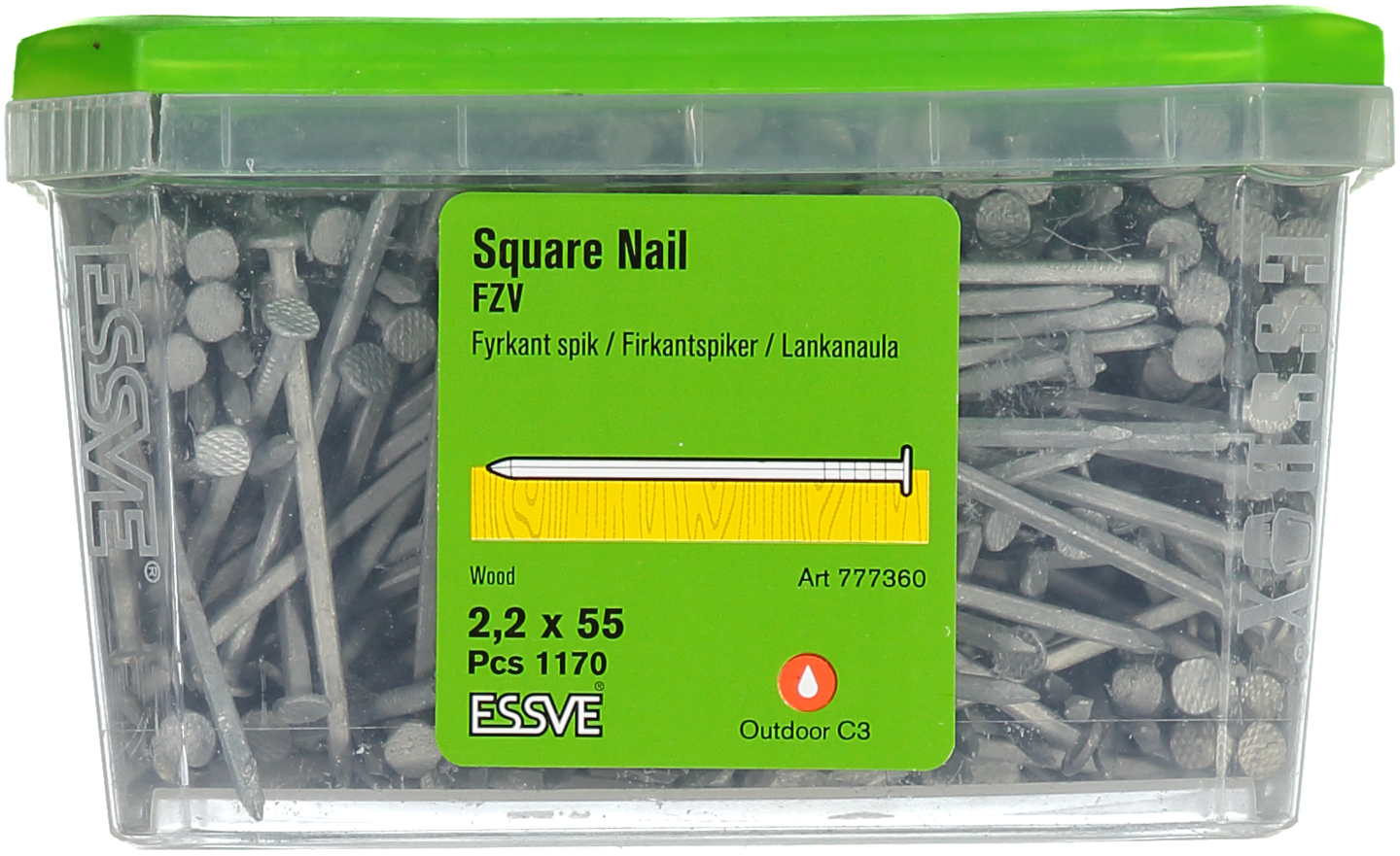 TRÅDSPIK FYRKANT FZV 55X2.2 1170ST