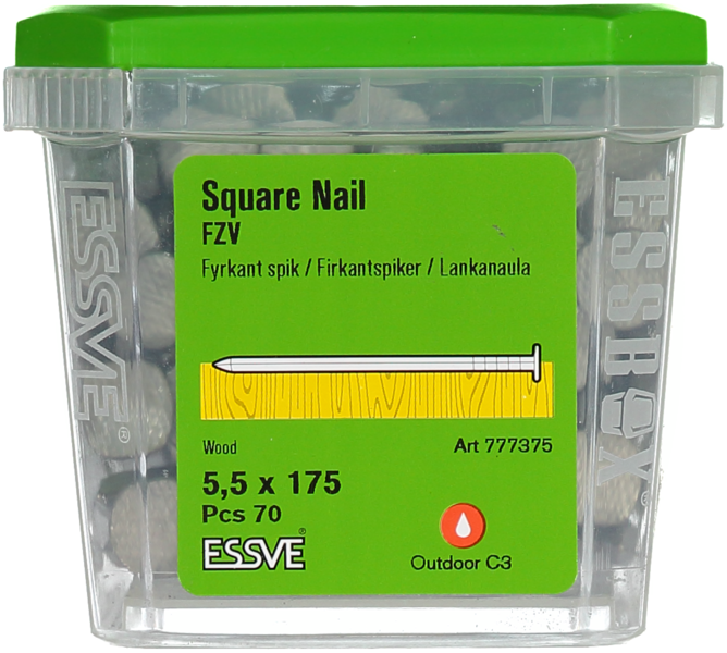 TRÅDSPIK FYRKANT FZV 175X5.5 70ST