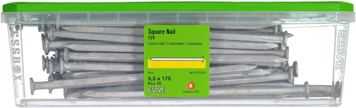 TRÅDSPIK FYRKANT FZV 175X5.5 70ST