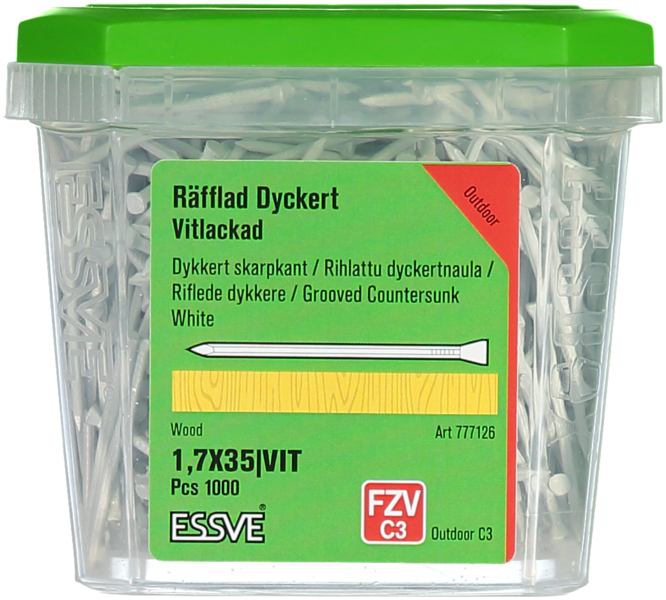 DYCKERT ESSVE VITLACKERAD 1,7X35 1000ST