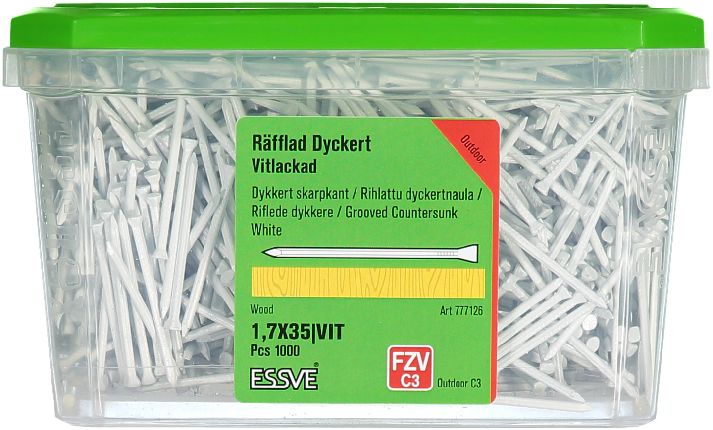DYCKERT ESSVE VITLACKERAD 1,7X35 1000ST