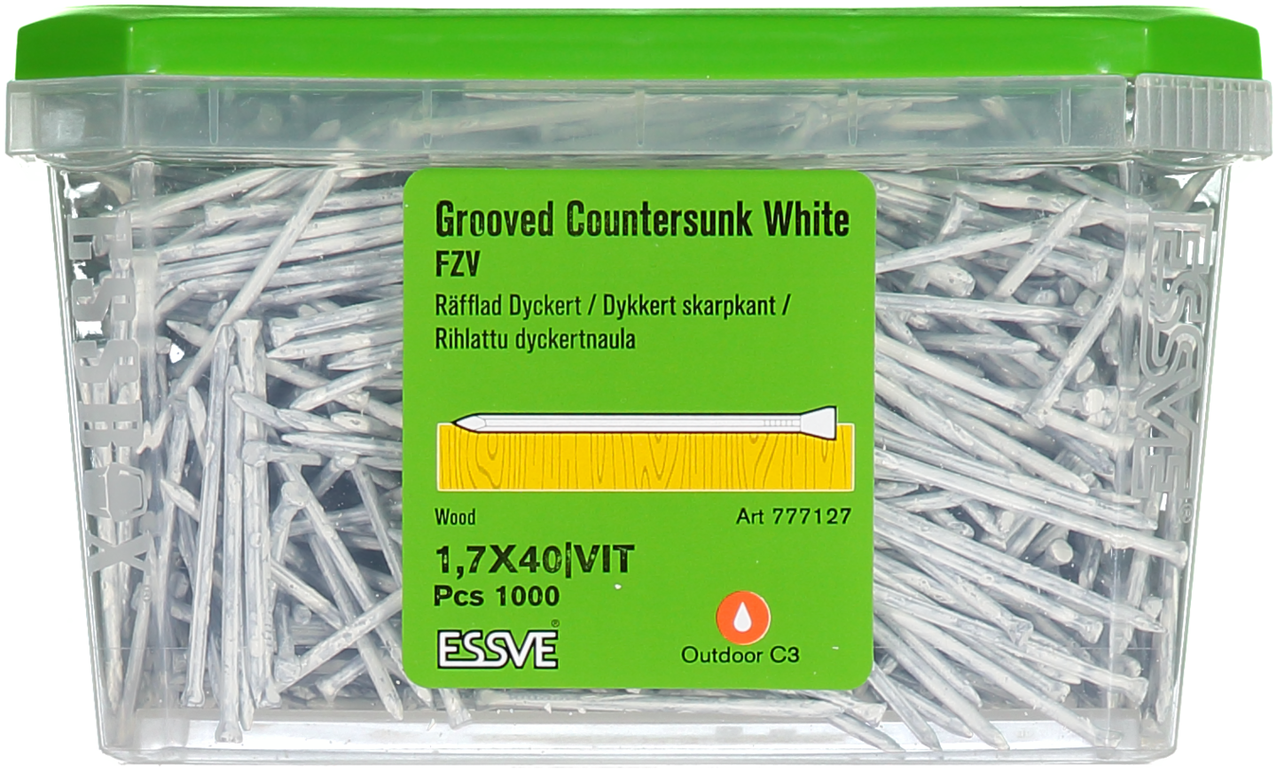 DYCKERT ESSVE VITLACKERAD 1,7X40 1000ST