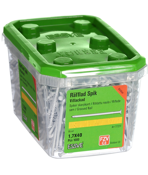 TRÅDSPIK LKH RÄFFLAD VIT VIT 40X1.7 1000ST