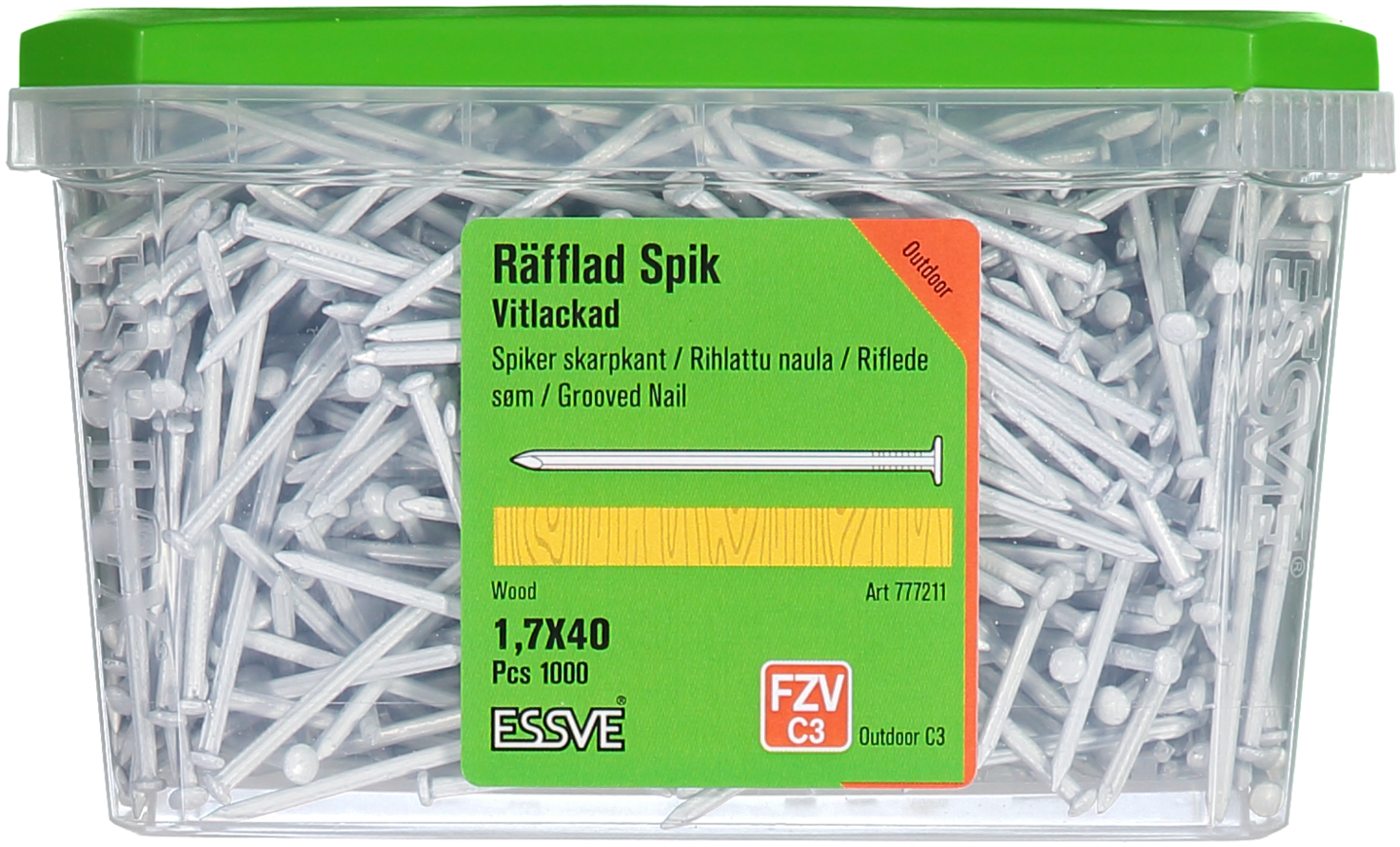 TRÅDSPIK LKH RÄFFLAD VIT VIT 40X1.7 1000ST