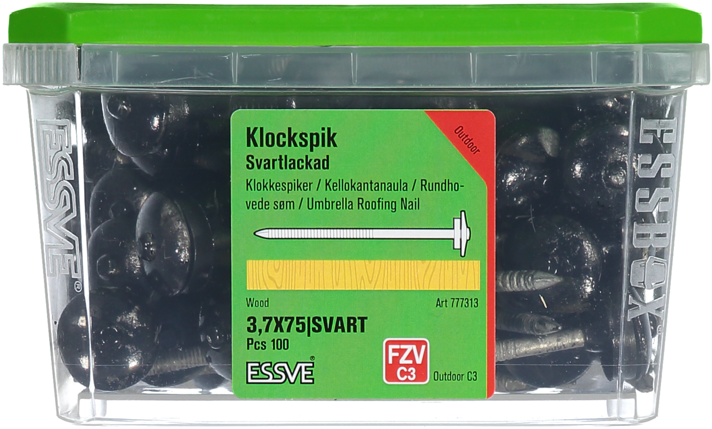 KLOCKSPIK FZV SVART 75X3.7