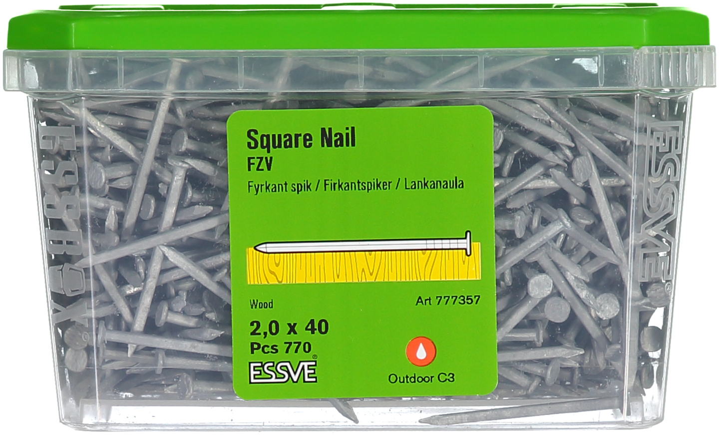 TRÅDSPIK FYRKANT FZV 2.0X40 770ST