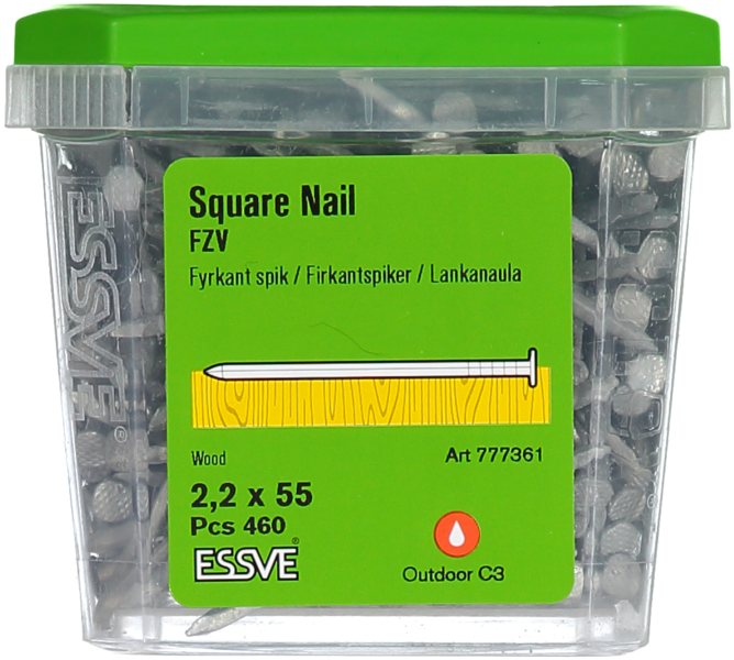 TRÅDSPIK FYRKANT FZV 2.2X55 460ST