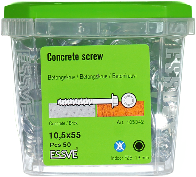 BETONGSKRUV 6KF FZB 10,5X55 50ST