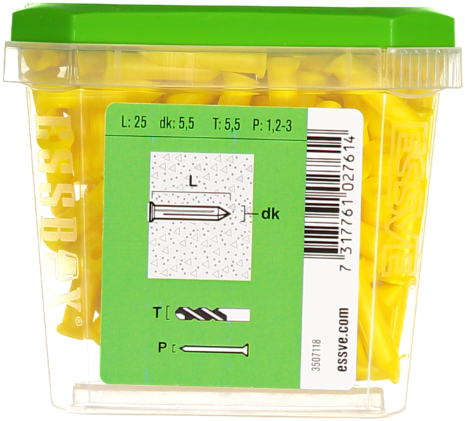 PLASTPLUGG CLIPS GUL 100ST